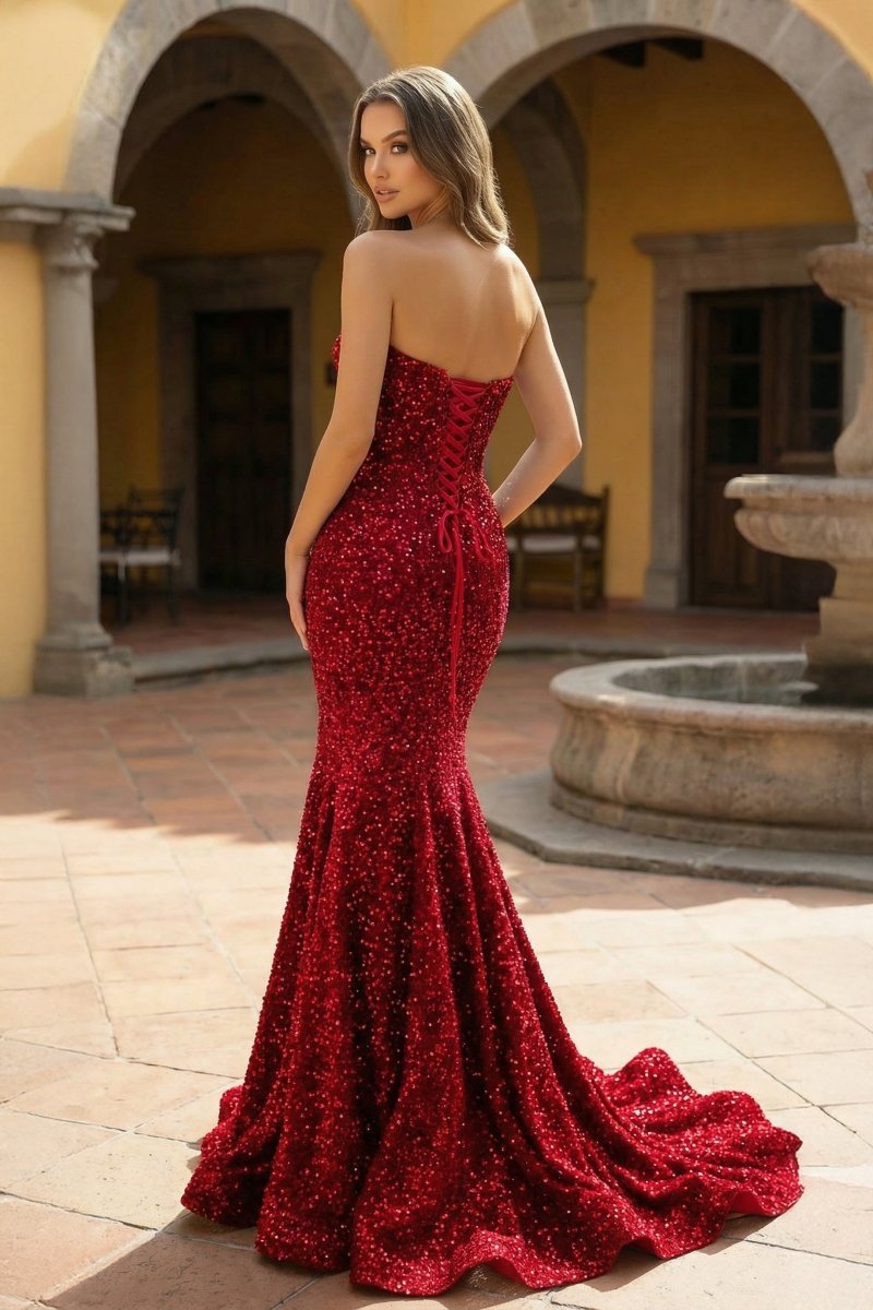 Nerissa Sol Royal Blue side view prom dress