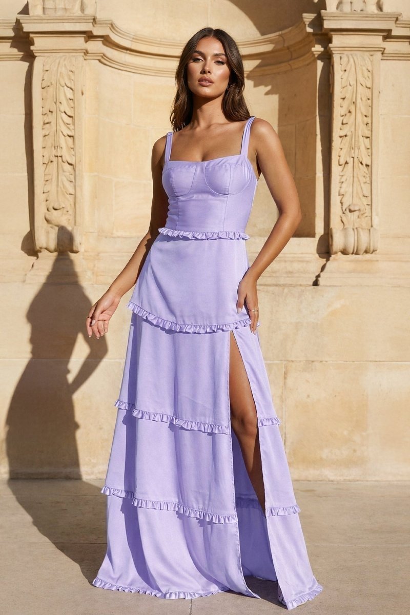 Briony Lavender front view prom dress