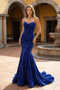 Nerissa Sol Royal Blue front view prom dress