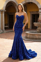 Nerissa Sol Royal Blue front view prom dress