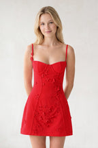 Ksenia Red side view homecoming dress