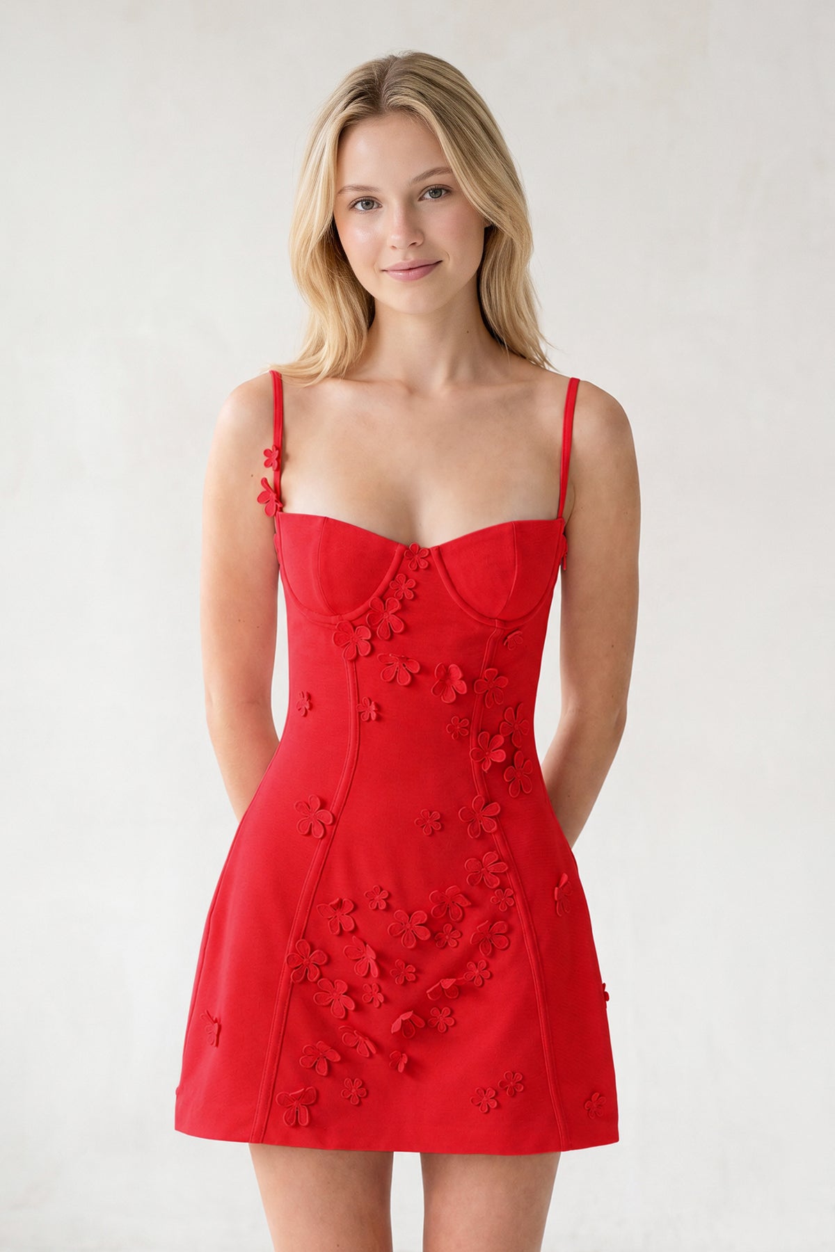Ksenia Red side view homecoming dress