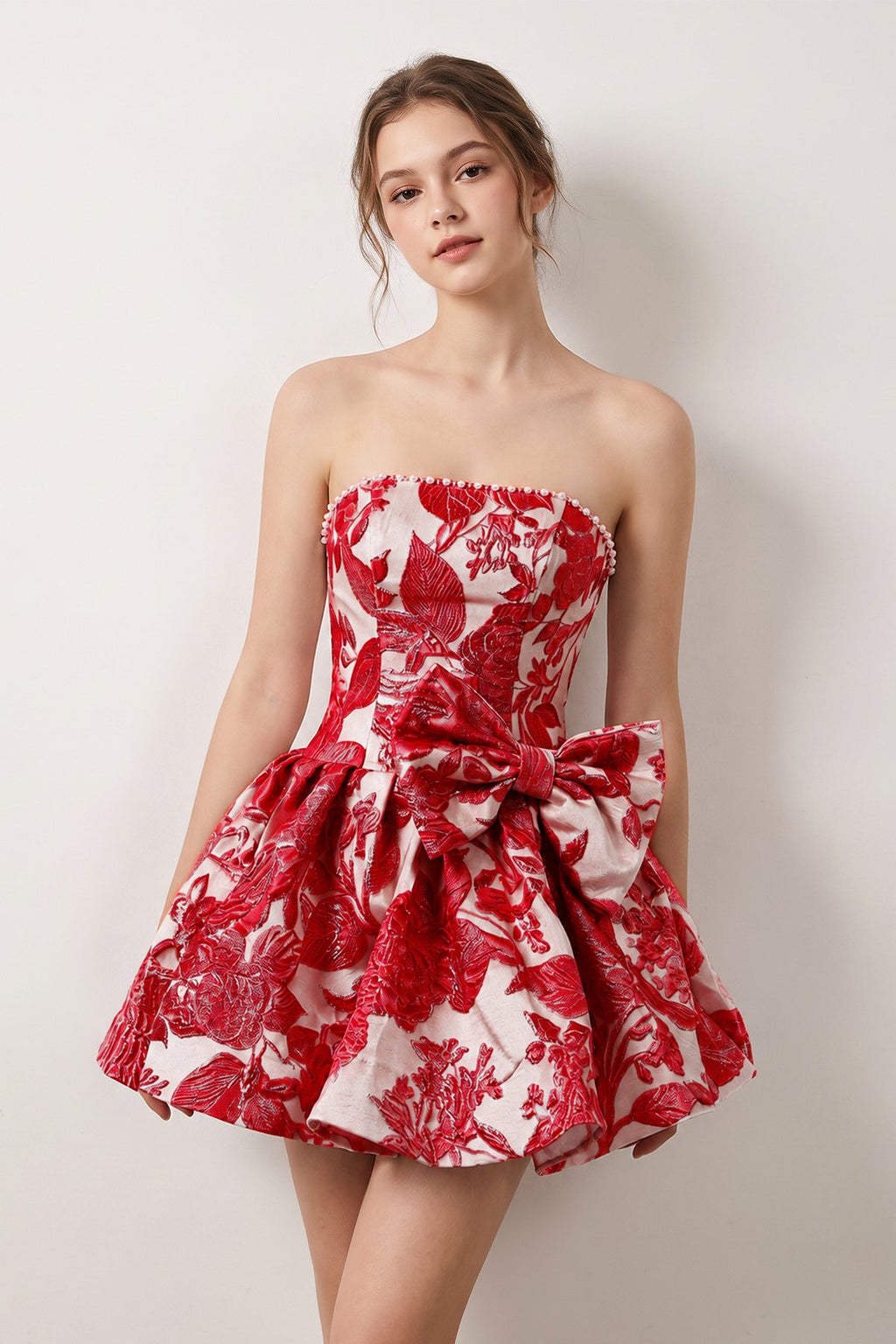 Talvera Red side view homecoming dress