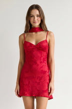 Leonora Red side view homecoming dress