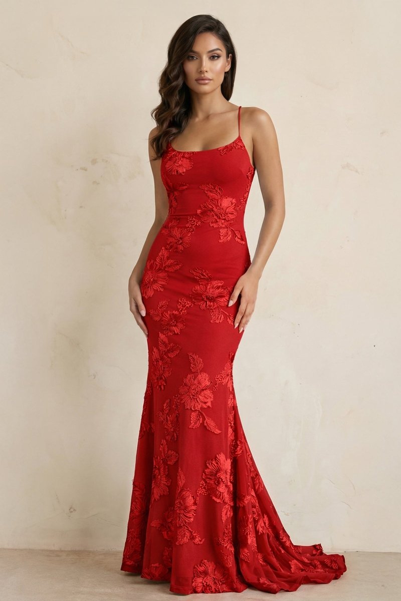 Sky Blue Spaghetti Straps Mermaid Tulle Long Formal Prom Gown With Appliques