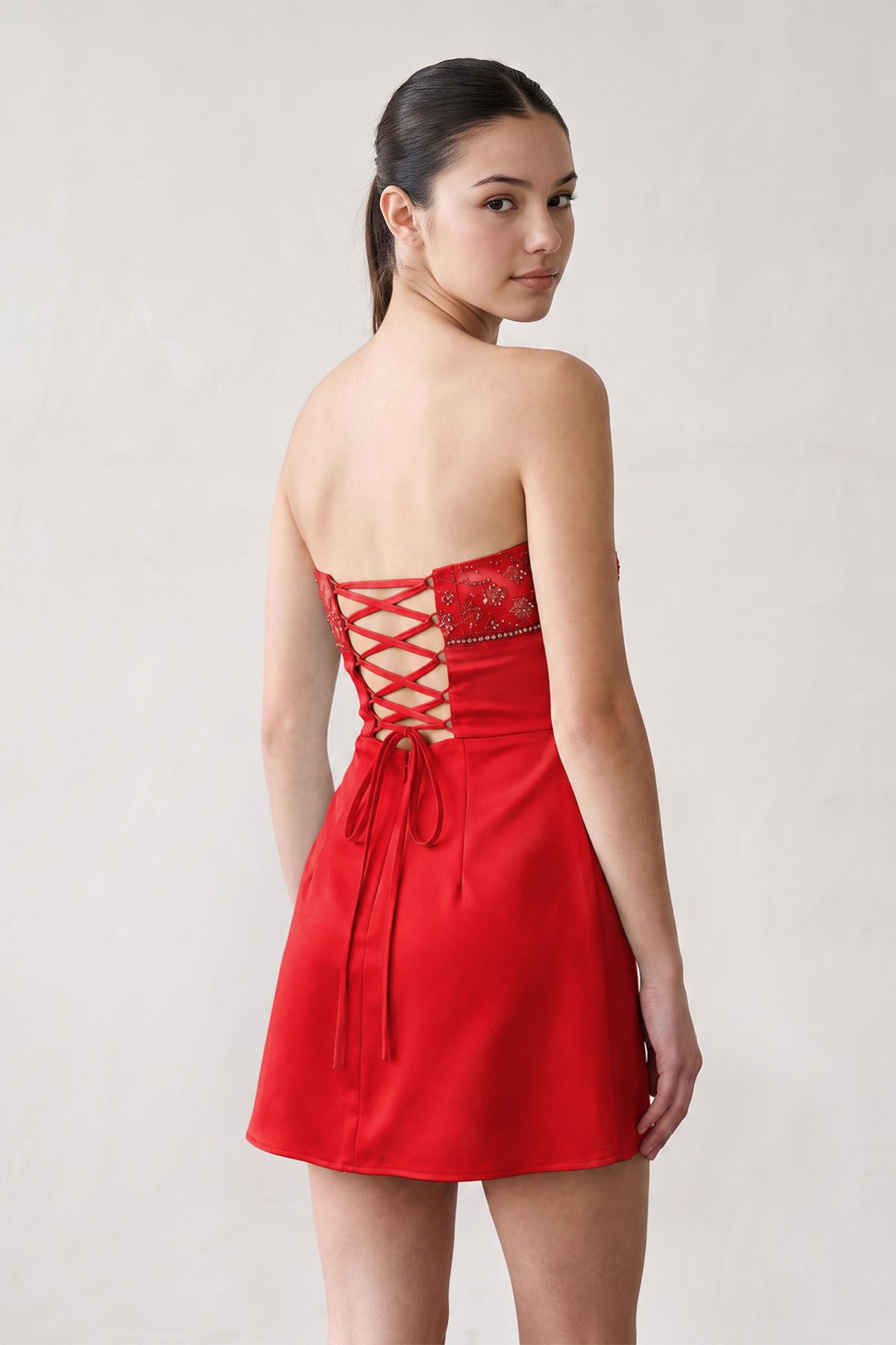 Serena Red detail 1 homecoming dress