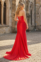 Ottilie Red back view evening dress
