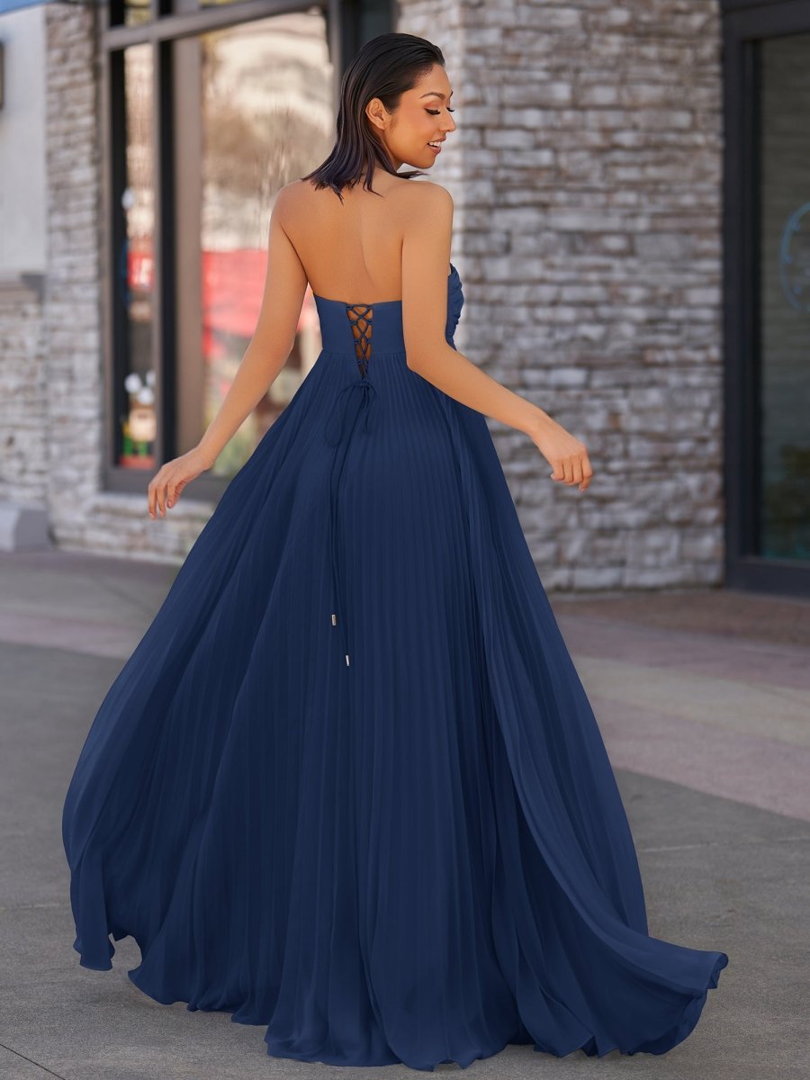 A Line Light Pink Sweetheart Chiffon Long Formal Prom Gown