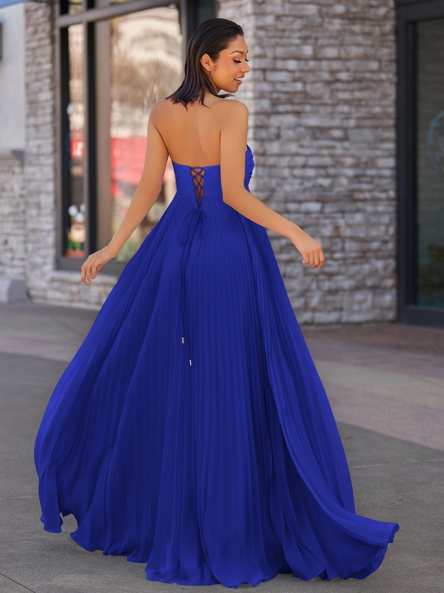 A Line Light Pink Sweetheart Chiffon Long Formal Prom Gown