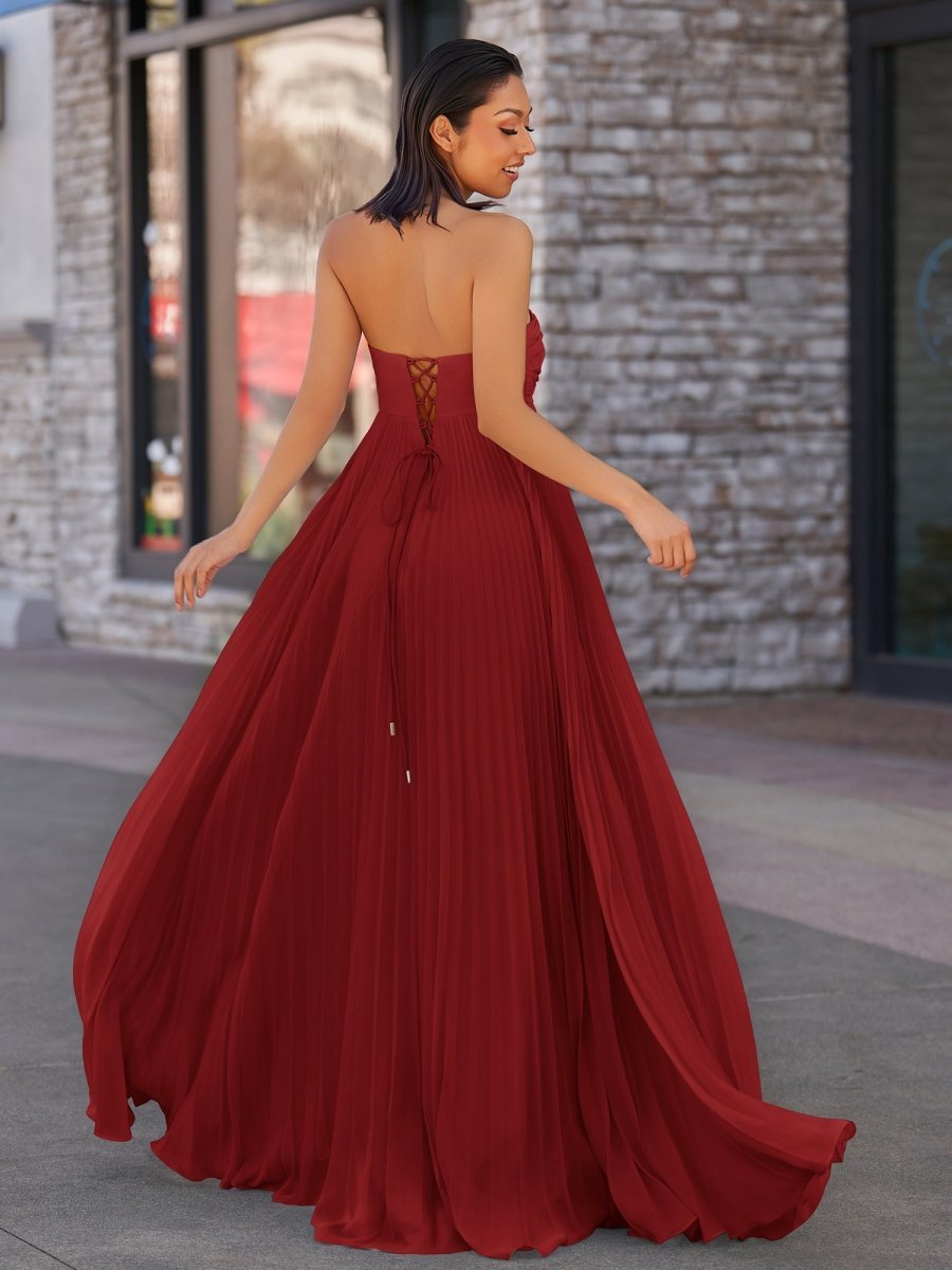 A Line Light Pink Sweetheart Chiffon Long Formal Prom Gown