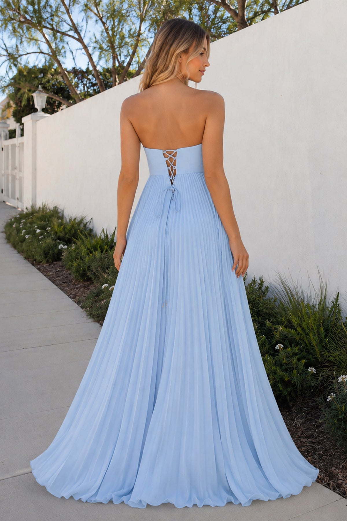 A Line Light Pink Sweetheart Chiffon Long Formal Prom Gown