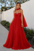 A Line Light Pink Sweetheart Chiffon Long Formal Prom Gown
