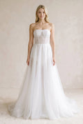Aurelia Vale Diamond White front view wedding dress