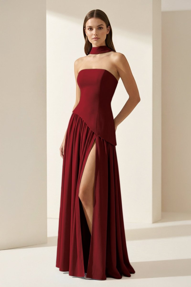 Florienne burgundy detail 2 prom dress
