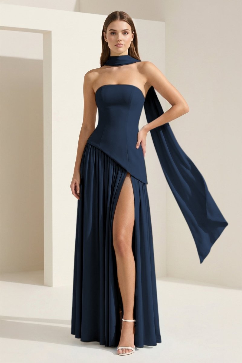 Florienne navy blue detail 1 prom dress