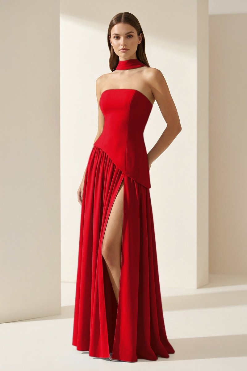 Florienne red detail 2 prom dress