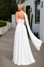 Florienne white back view prom dress