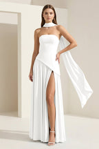 Florienne white side view prom dress