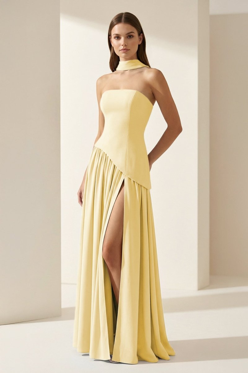 Florienne yellow detail 2 prom dress