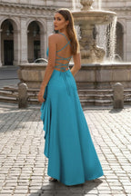 Yvaine Grace Peacock back view prom dress