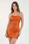 Esmara Rust front view homecoming dress