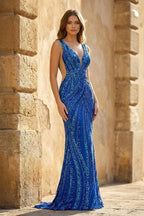 Tessa Maren Royal Blue front view prom dress