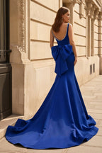 Yseult Royal Blue back view evening dress