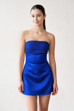 Serena Royal Blue side view homecoming dress