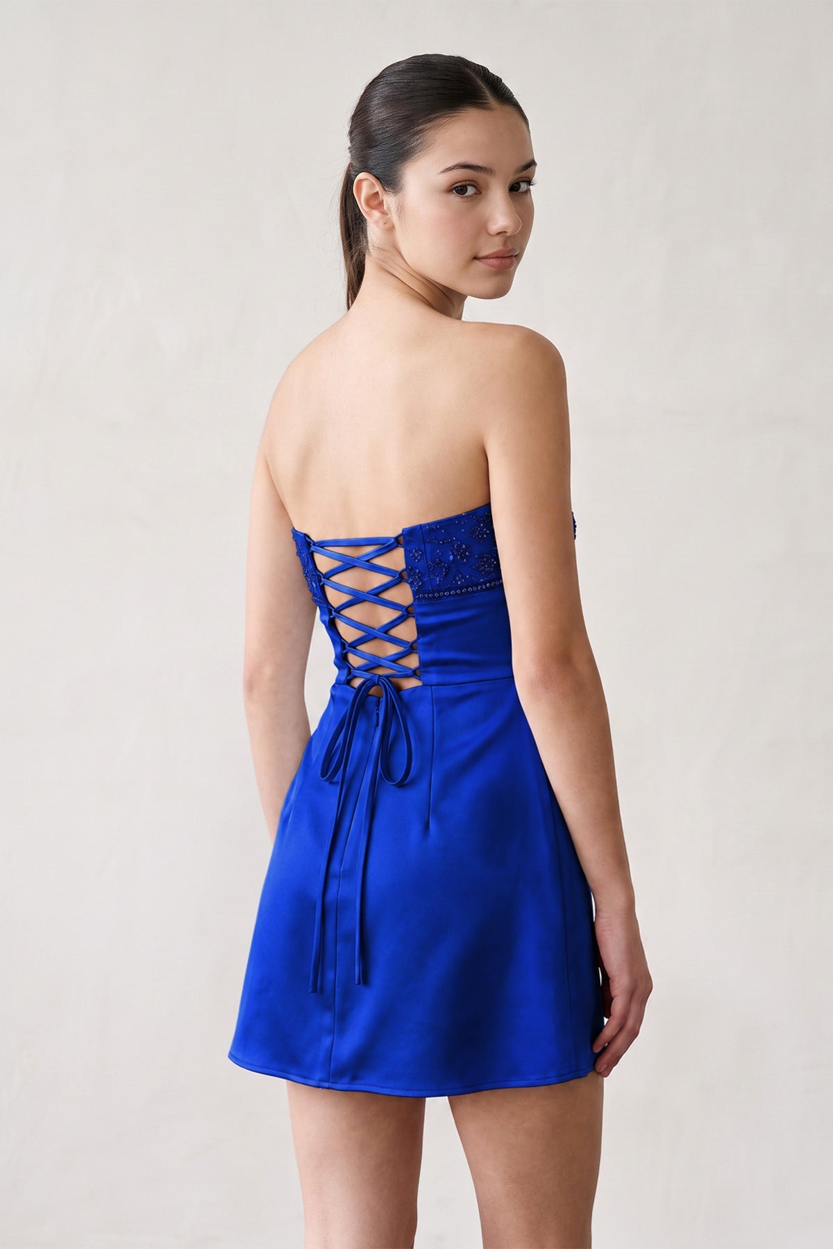 Serena Royal Blue detail 1 homecoming dress