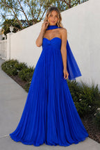 A Line Light Pink Sweetheart Chiffon Long Formal Prom Gown