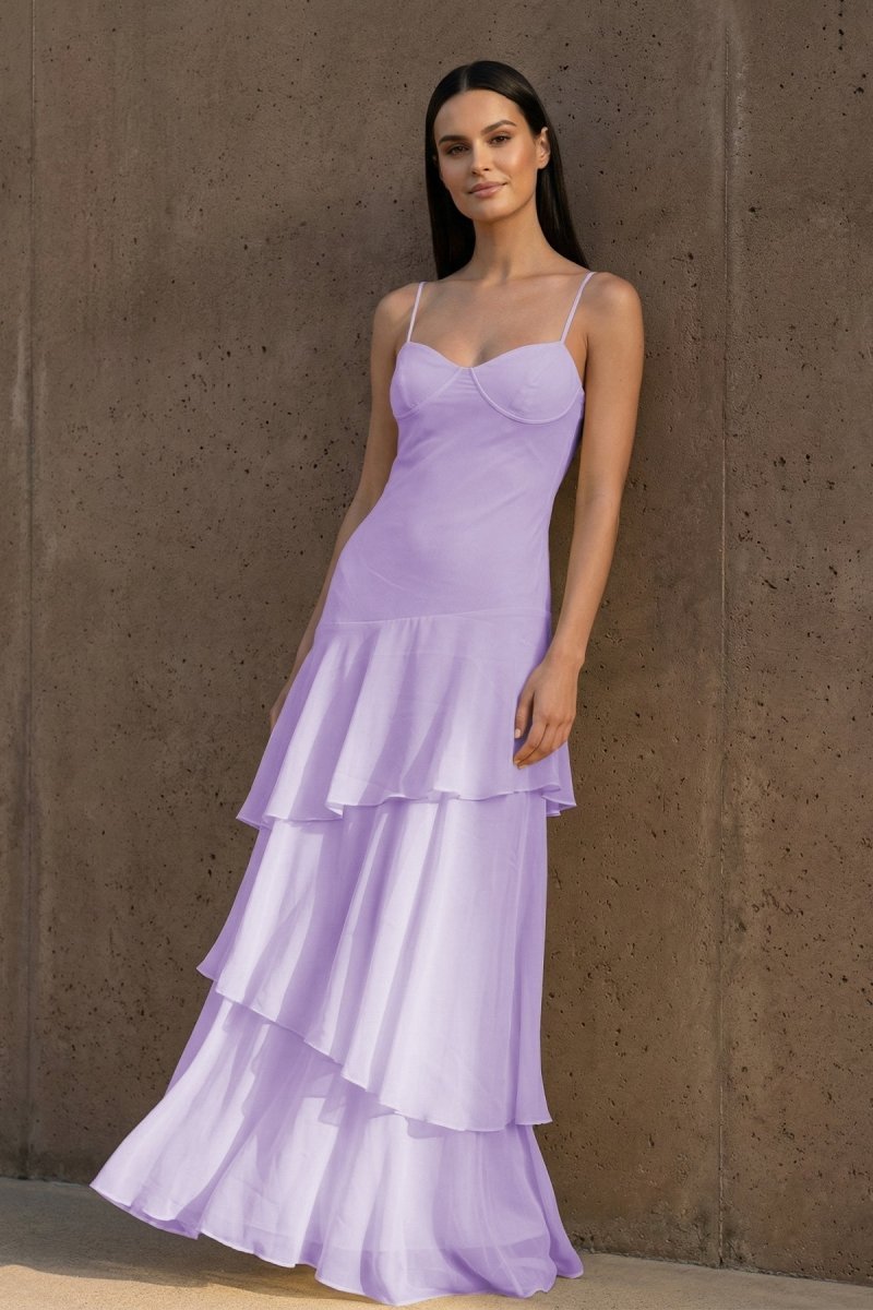 Kerensa Pearl Lavender front view prom dress