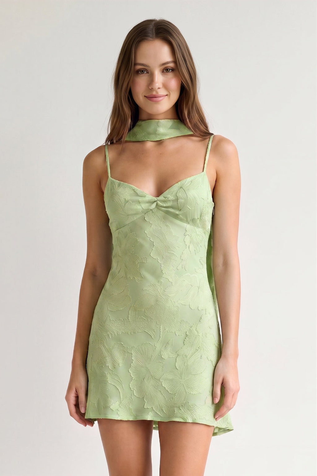 Leonora Sage Green side view homecoming dress
