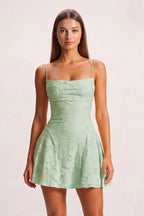 Fiorella Sage Green side view homecoming dress