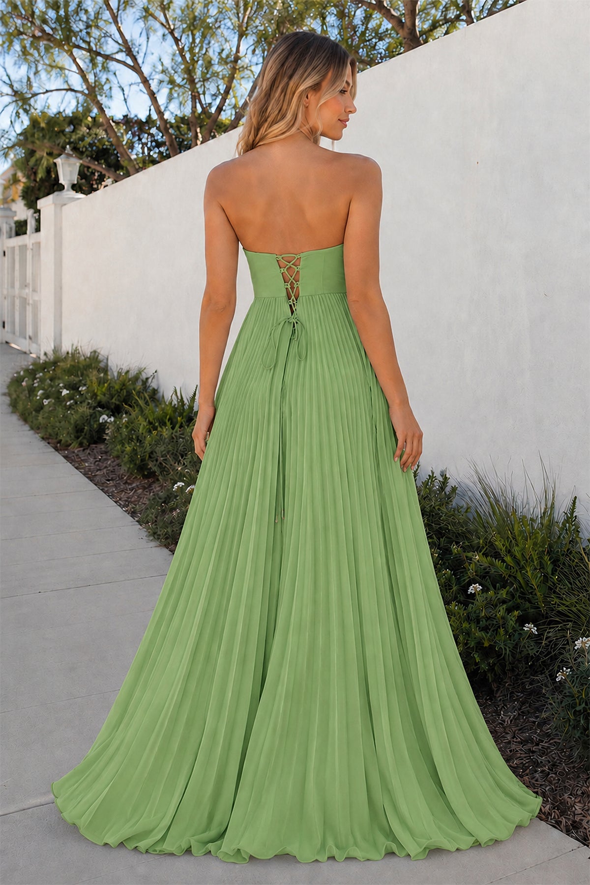 A Line Light Pink Sweetheart Chiffon Long Formal Prom Gown