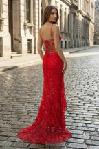 Ursula Eve Red back view prom dress