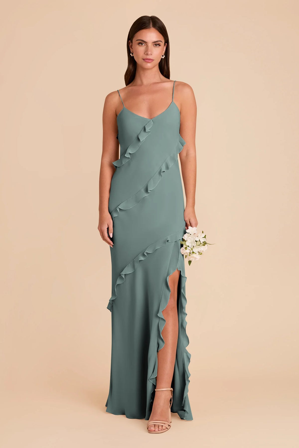 Vivienne Sea Glass front view bridesmaid dress
