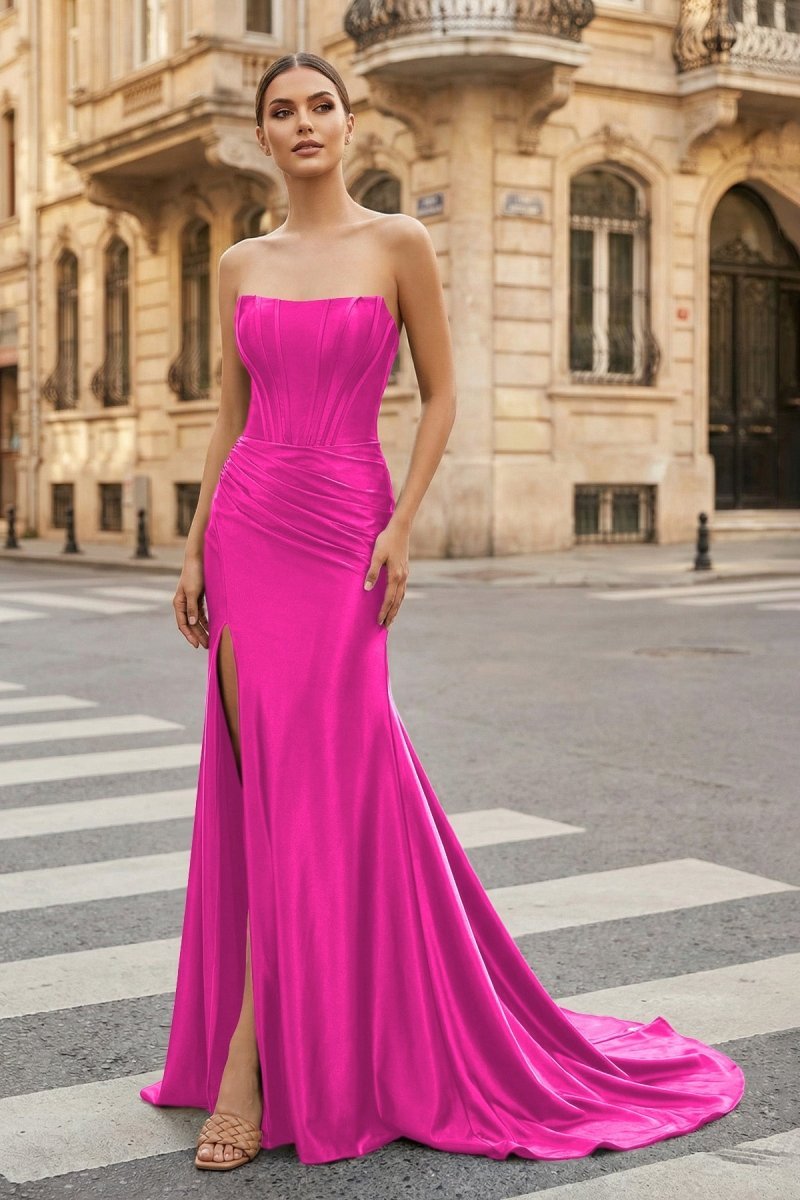 Sapphira Lane Fuchsia front view prom dress