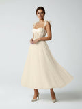 Aurelia Pearl Champagne front view wedding dress