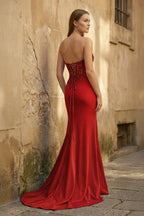 Daria Wren Red back view prom dress