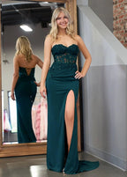Daria Wren Peacock side view prom dress