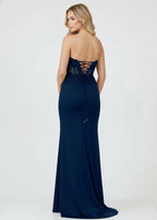 Daria Wren Navy Blue detail 1 prom dress