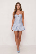 Evanna Sky Blue side view homecoming dress