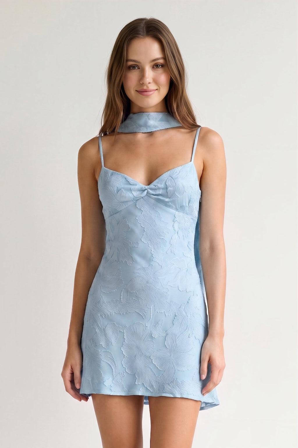 Leonora Sky Blue side view homecoming dress