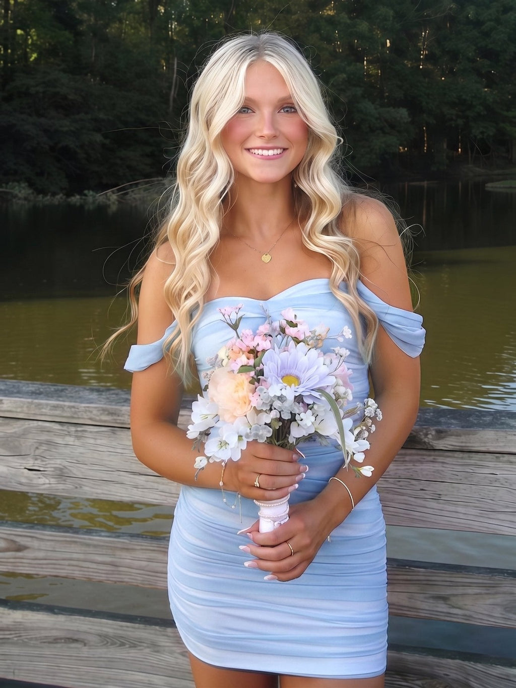 Pink Off The Shoulder Tulle Short Homecoming Dresses