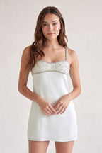Sky Blue Spaghetti Straps Satin Sheath Homecoming Dress With Rhinestones