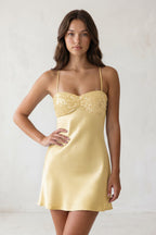 Sky Blue Spaghetti Straps Sheath Satin Homecoming Dress With Sequins