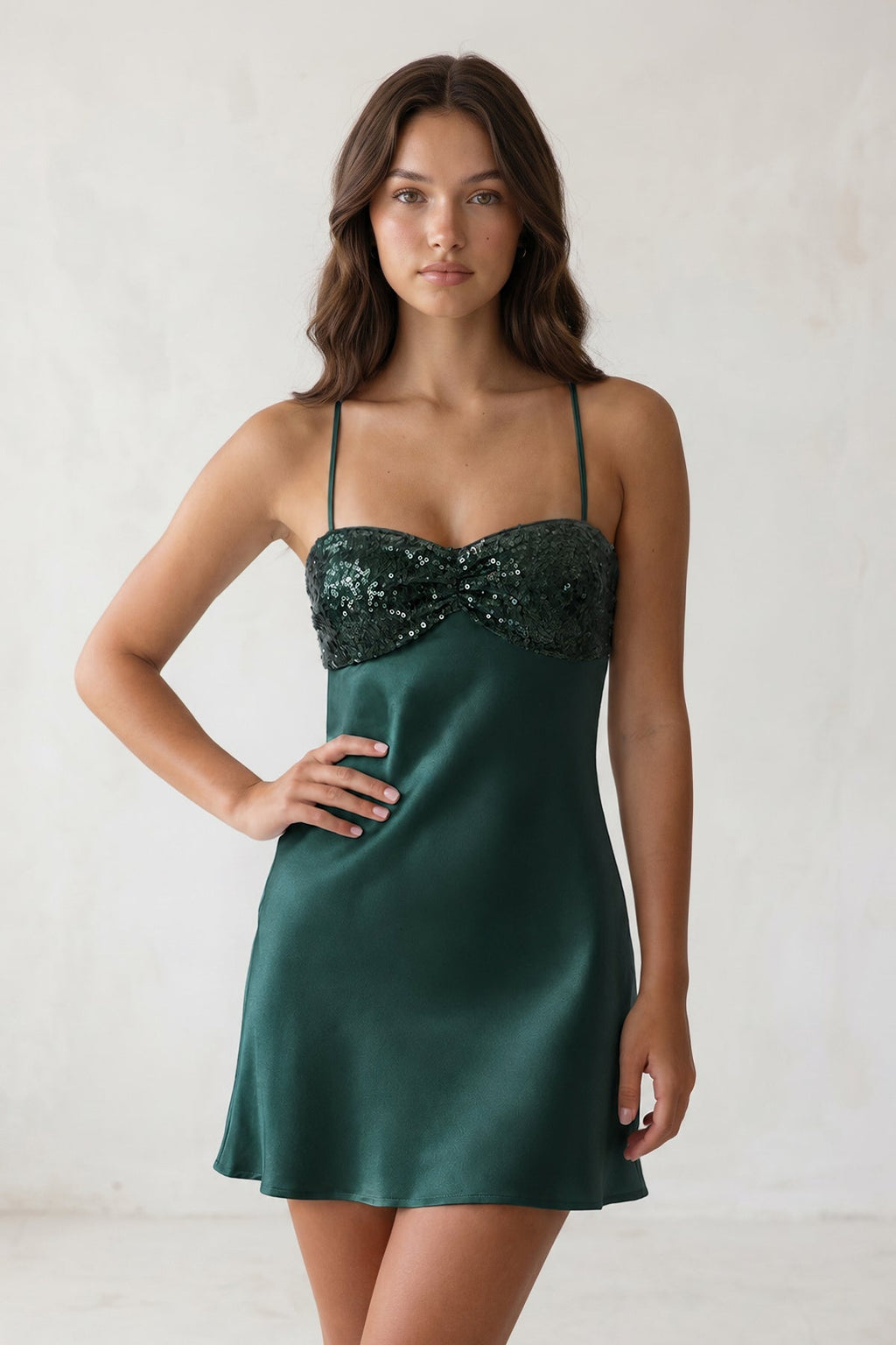 Sky Blue Spaghetti Straps Sheath Satin Homecoming Dress With Sequins