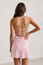 Sky Blue Spaghetti Straps Sheath Satin Homecoming Dress With Sequins