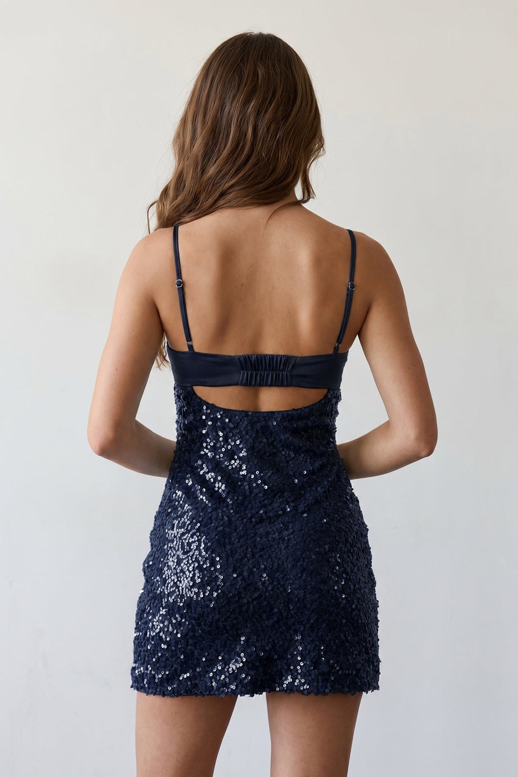 Bellina Navy Blue detail 1 homecoming dress