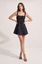 Sky Blue Square Neck Embroidered Flower Lace A-Line Homecoming Dress